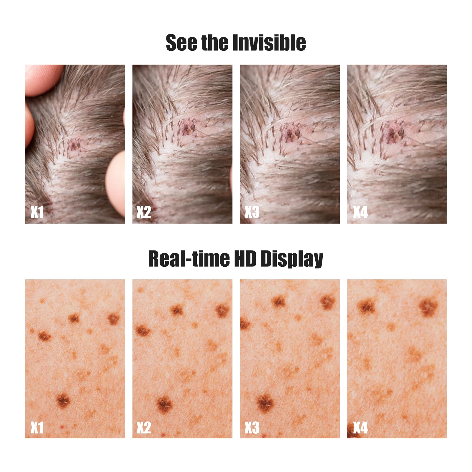 휴대용 디지털 현미경 피부 분석기 포켓 핸드헬드 현미경 카메라 2.8인치 화면 동전 보석 머리카락 피부용