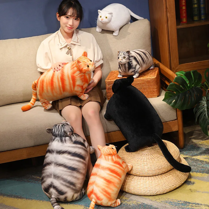 30/50 سنتيمتر السمين الدهون القط بلوشي لعبة ثلاثية الأبعاد محاكاة رئيس صغير كبير الجسم دمية على شكل حيوان وسادة عناق ديكور المنزل #3