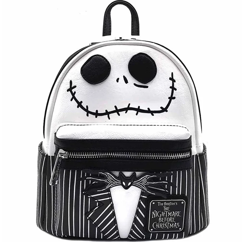 Disney The Nightmare Before Christmas Jack Skellington Sally Backpacks PU Leather Women Fashion Brand Backpack Christmas Gifts