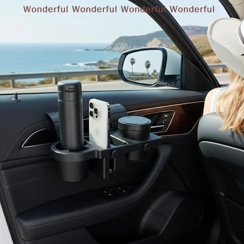 

Car Window Cup Holder – Elegant, Premium, Non Slip Multifunctional, Organizer Door Coffee Back, Front Truck Interior Mobile