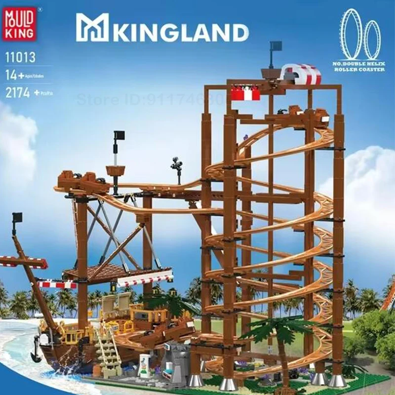 Double Helix Roller Coaster Building Blocks MOC 11013 Amusement Park Model Bricks Ideas Architecture Toy Gift Kids Girls Boys