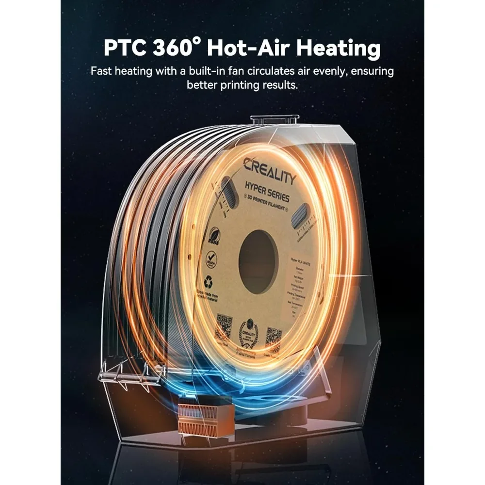 

2026Upgraded-360 ° Сушилка для филамента с вентилятором и сенсорным экраном для 3D-принтеров