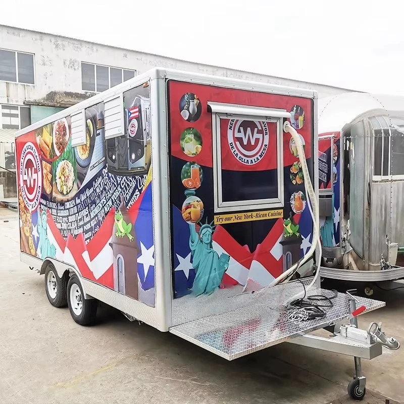 شاحنة طعام آيس كريم مجهزة بالكامل مع مقطورة مخبز كاملة للمطبخ ومقطورة الوجبات السريعة وعربة طعام الشارع المتنقلة #3