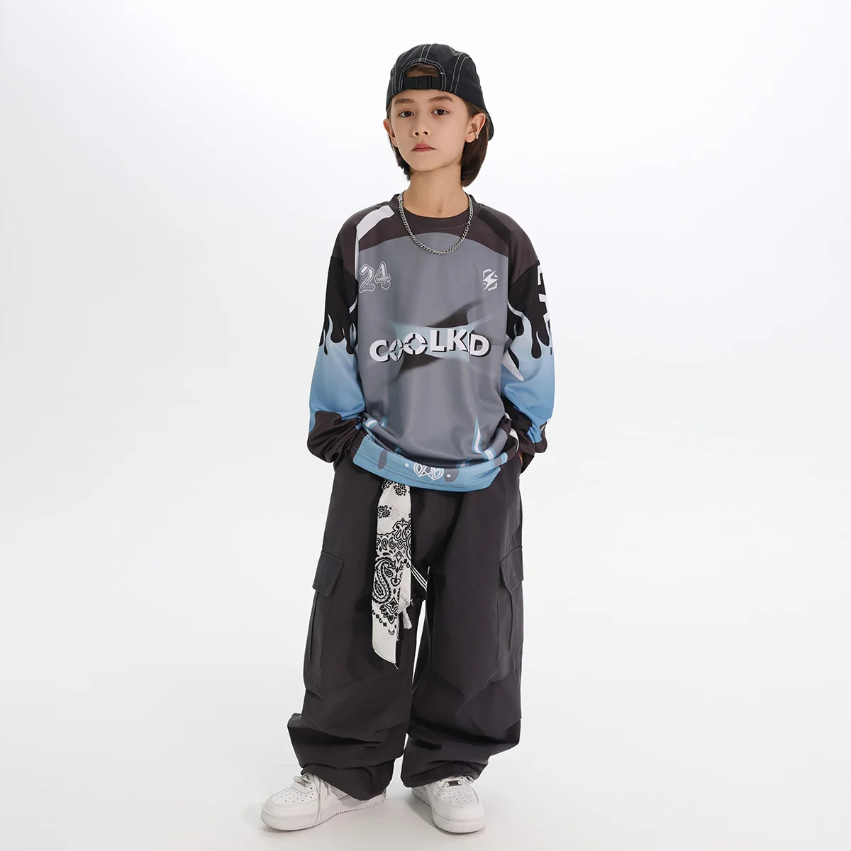 Loose Long Sleeve T-shirt Pant Clothes Street Dance Boys Jazz Dance Costumes Hip Hop Dance Performance Stage Clothing DN21863
