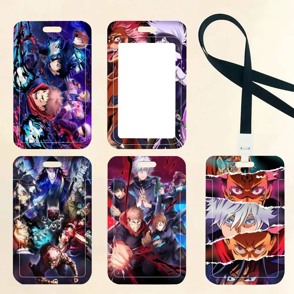 

Anime Jujutsu Kaisen ID Card Holder Neck Strap Pendant Door Badge Holder Lanyards Keychain Work Credential Case Gift