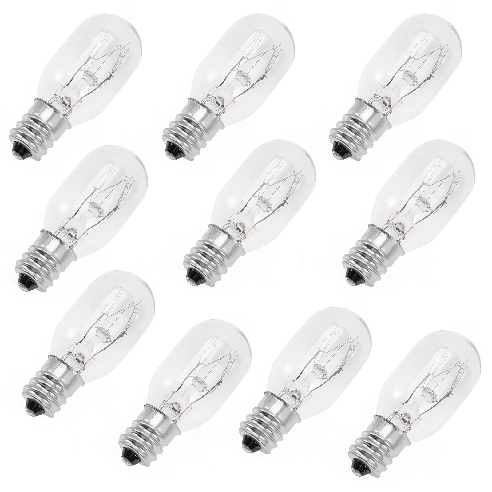 

10 шт. лампочек для воскоплавов E17 15W, трубчатые, стеклянные, алюминиевые, сменные, для нагревателей воздуха, спиральные, с нитью накала