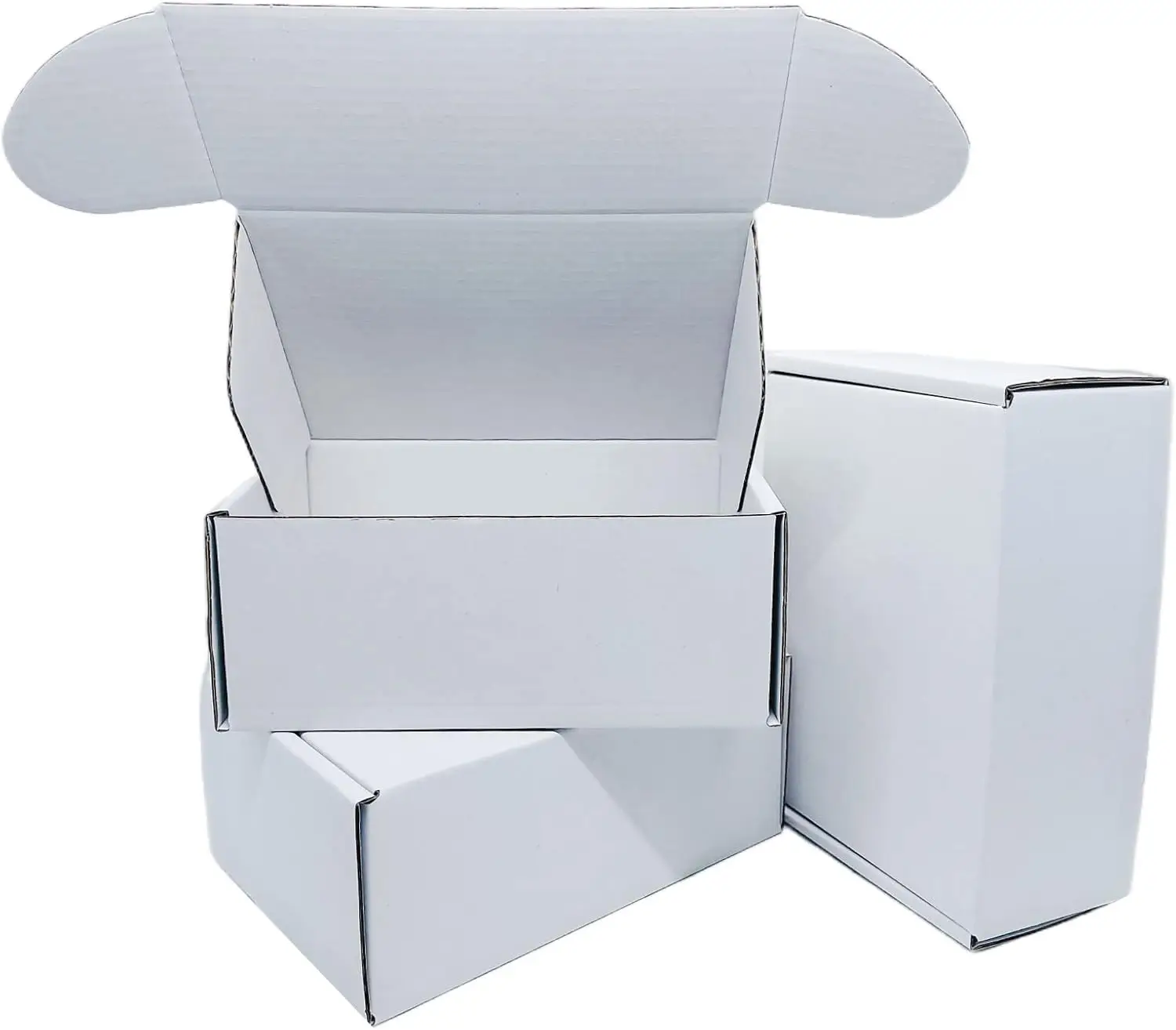 

6x4x3 Small White Mailers Boxes Recyclable Corrugated Gift Box for Shipping Set of 10