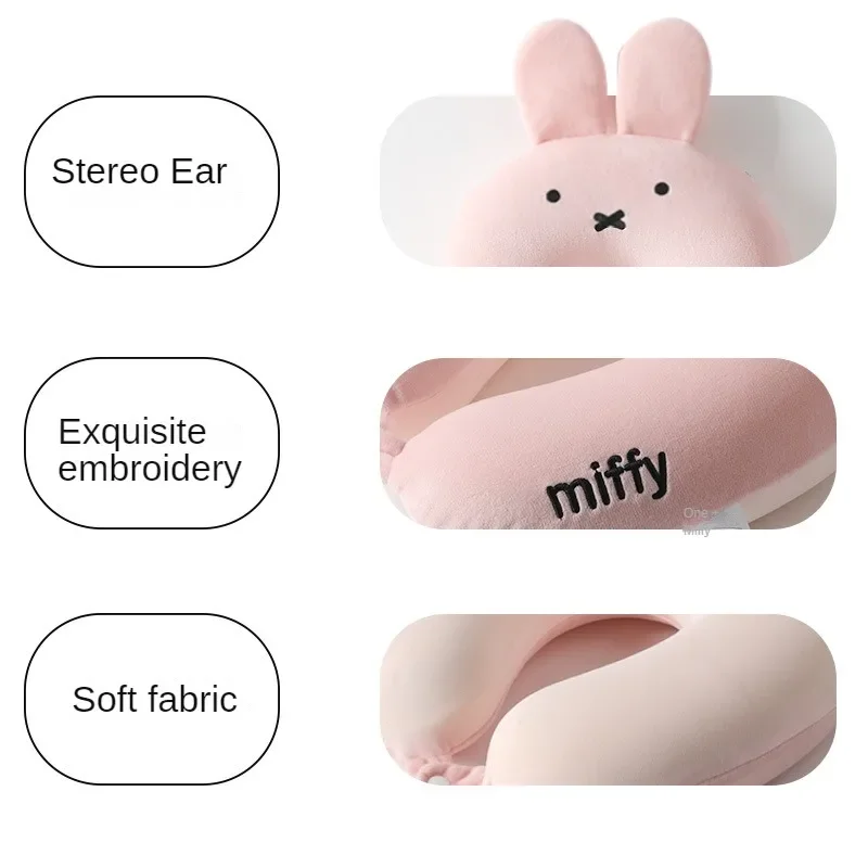 Miffy Miffy หมอนรองคอการ์ตูนอะนิเมะ Comfort นักเรียนสำนักงานคนงานการเดินทางออกไปข้างนอกน่ารักและน่าสนใจบรรเทาความเครียด