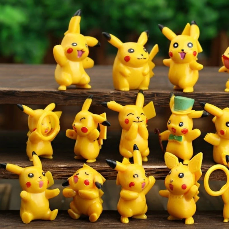 

Kawaii Pikachus Series 16PCS Model Cartoon Characters Cute PVC Material Figure Toys Boys and Girls Party Birthday Cake Socket