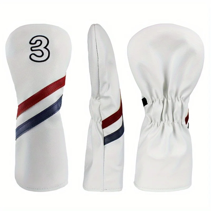 1/4pc Golf Club Cover, Number Print Golf Club Cover, Waterproof PU Club Protective Cover