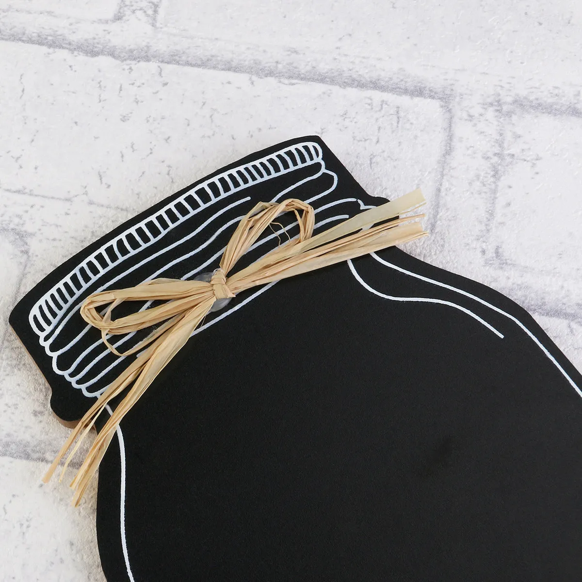 Wishing Bottle Shaped Wooden Chalkboard with Natural Hemp Rope Hanging Message Board for Wedding Table Decor Place
