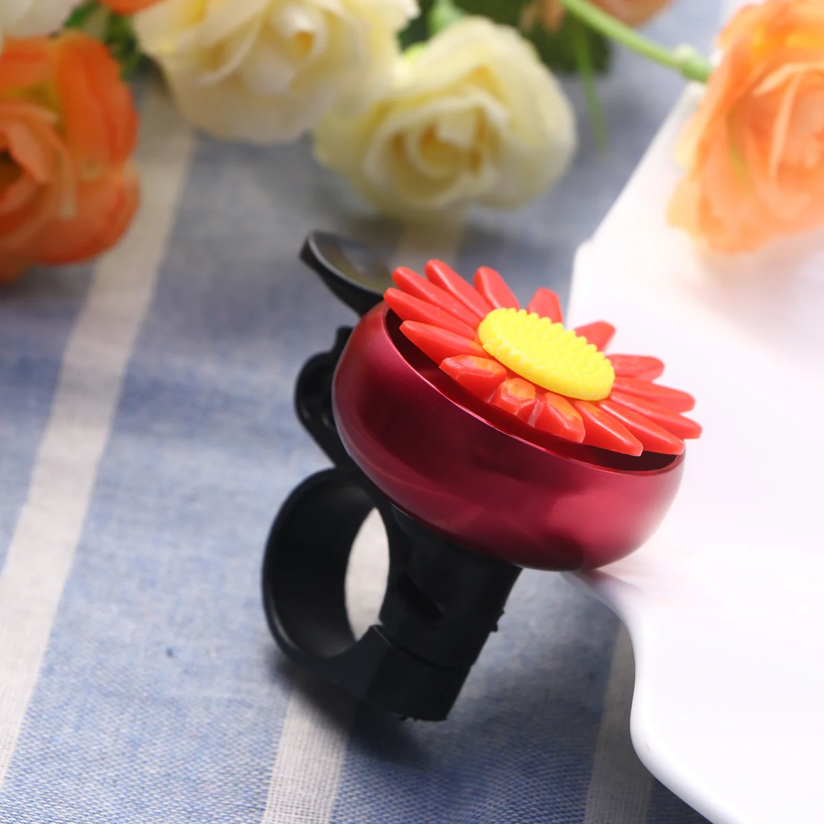 

Sunflower Shaped Kids Children Bike Cycling Bell Handlebar Ring Ringer Horn (Red) bike bell handlebar horn