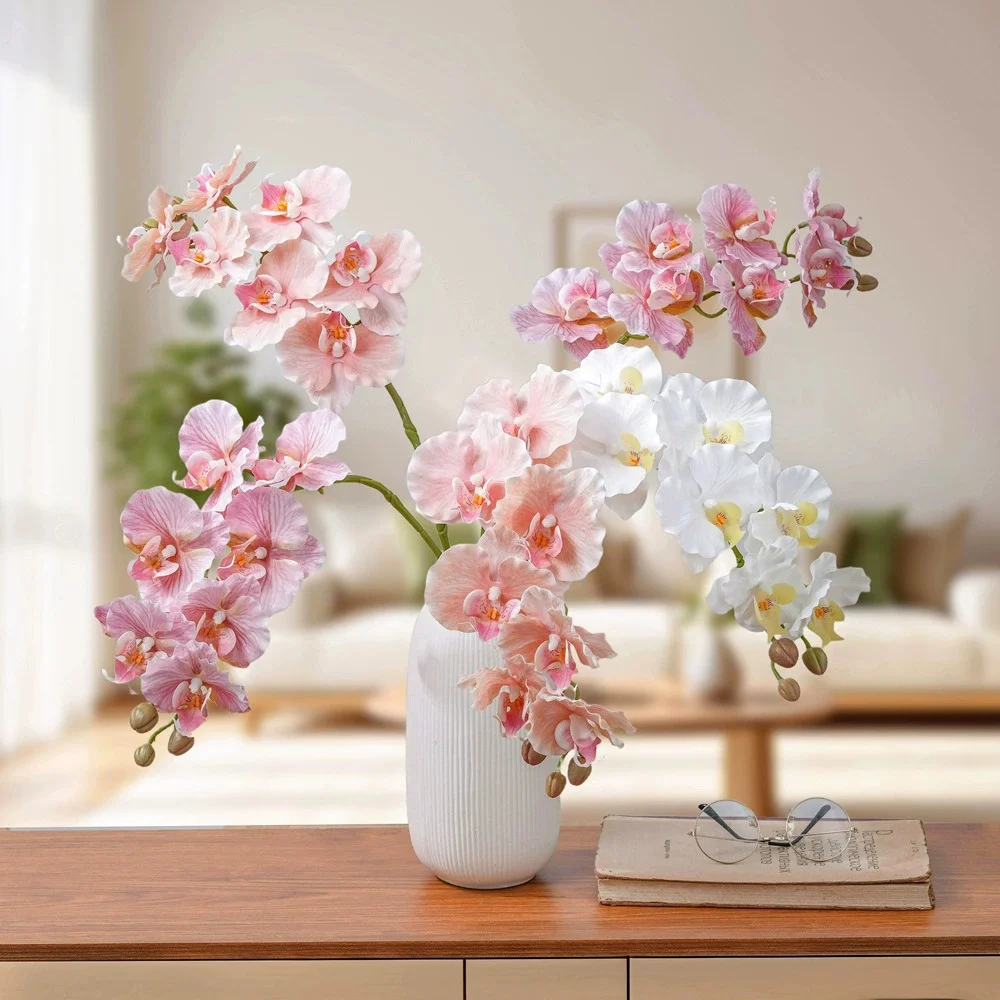 1/3pcs Artificial 7head Latex Phalaenopsis Real Touch Butterfly Orchid Flowers Wedding Decor Flower Arrangement Home Party view 3