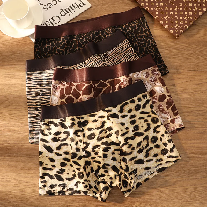 

Men's panties, leopard print cotton boxers, trendy sexy boxers, one-piece comfortable and breathable boys' panties