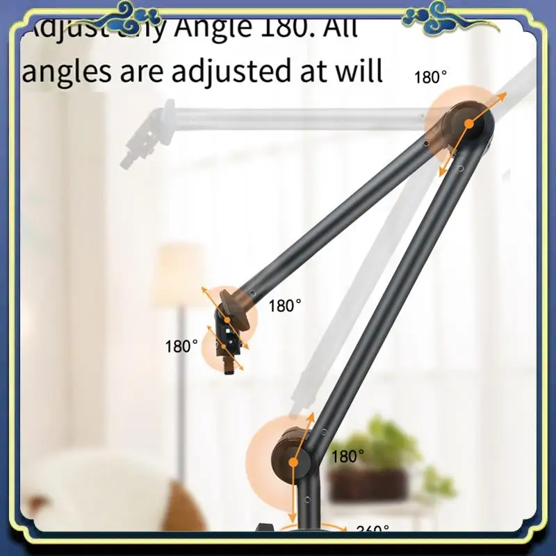 

Portable Adjustable Heavy Suspension Scissor Boom Arm Holder Microphone Bracket Black 1Set