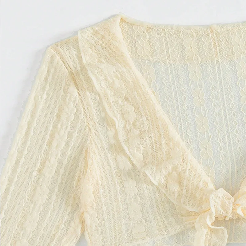 Einfarbiger Mesh-Badeanzug mit langen Ärmeln und Kapuze, Bikini, geteilter Badeanzug für Damen, vierteiliges Set