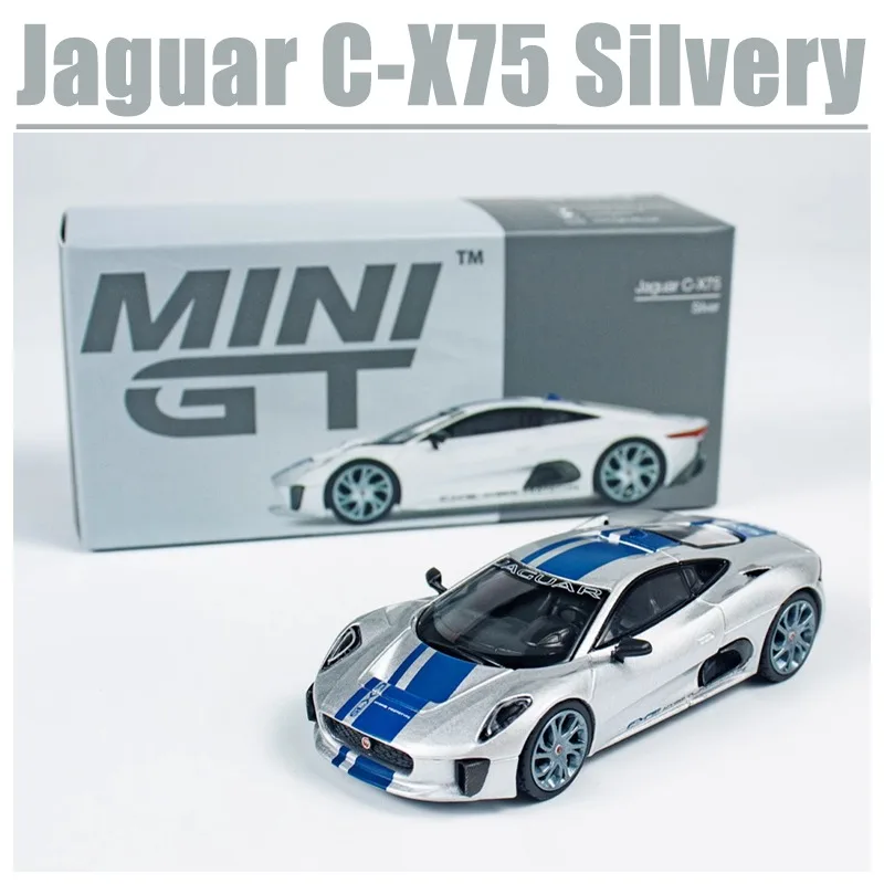 

MINIGT 1/64 Jaguar C-X75 Silvery Alloy Toy Motor Vehicle Diecast Metal Model Gifts