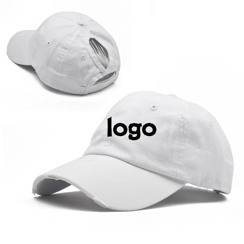 

Customized logo holey baseball cap, ponytail cap, summer and spring women's outdoor sports sun hat