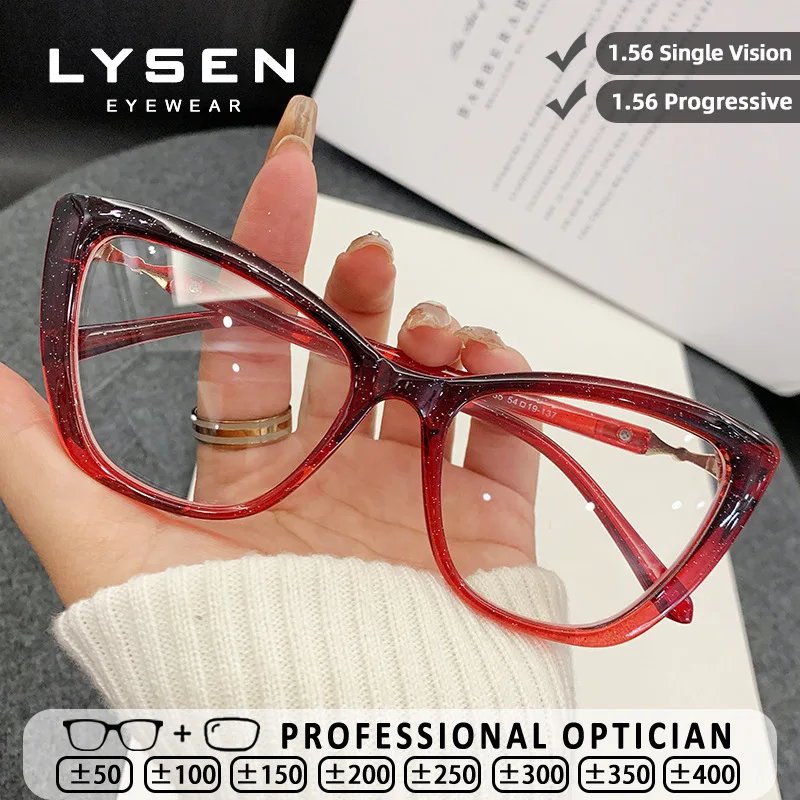 

LYSEN Personalized Butterfly Women's Reading Glasses Myopia Glasses Anti Blue Light Customized Progressive Prescription Eyewear