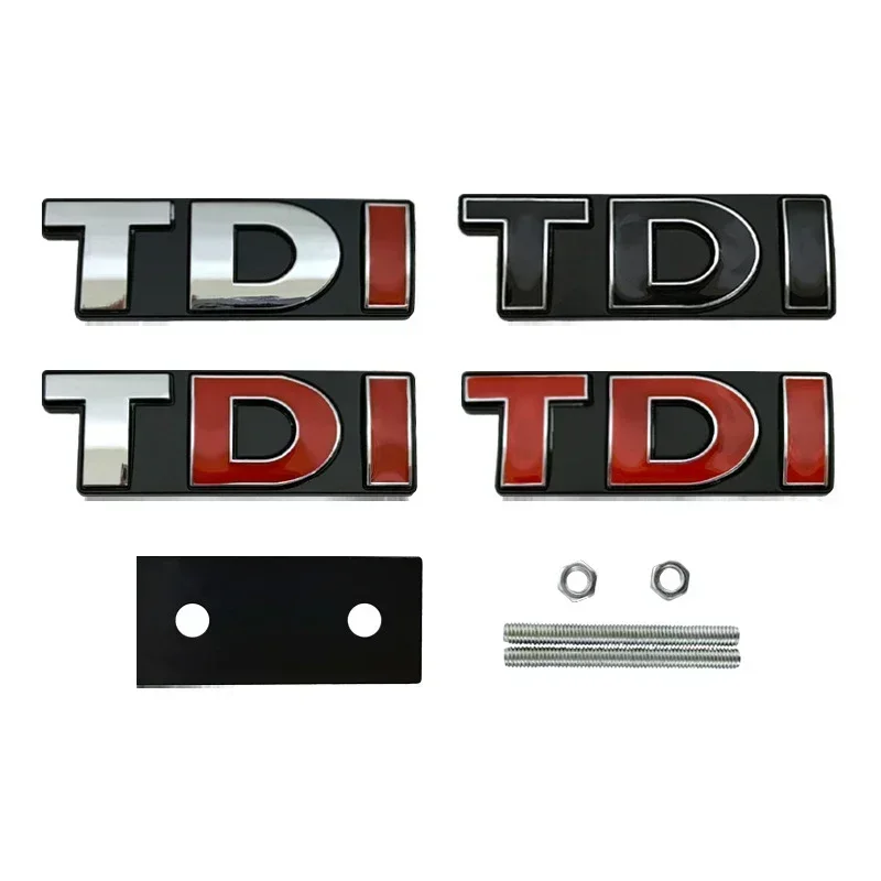 Metal TDI Logo Front Hood Grille Rear Trunk Badge Emblem Sticker Decals for VW Polo Golf MK5 MK6 Jetta Passat GTI Touran Bora