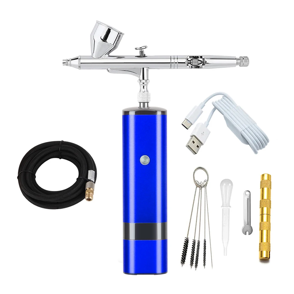 

Dual-Action Airbrush With Compressor Kit Paint Gun Cleaning Set Upgraded Makeup Nail Spray Tattoo Body Car Graffiti Graphic