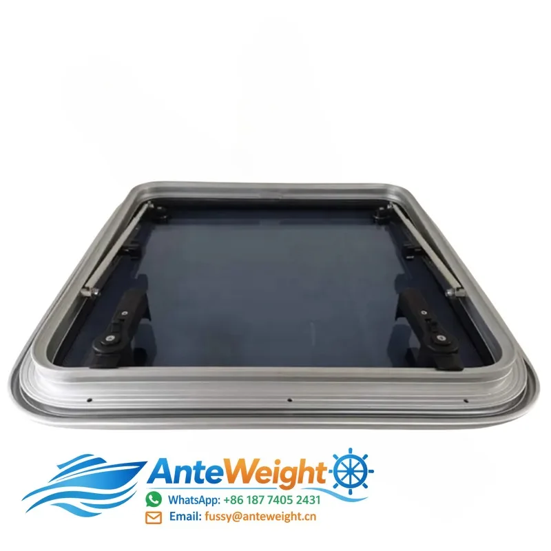 Customized Square-portholes Aluminum Tempered Glass Escape Hatch Window Deck Hatch for Boats Yacht RV Marine Supplies