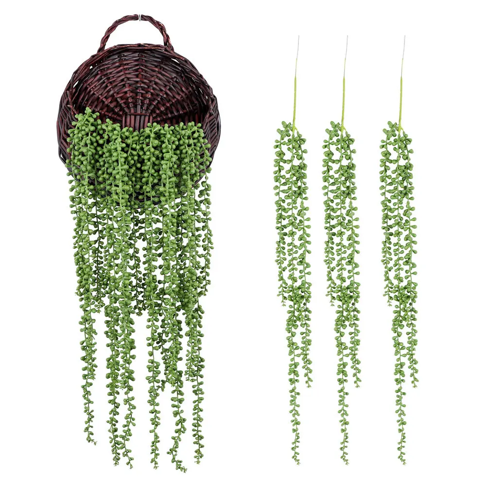 

4Pcs Artificial Hanging Succulent Plants Rowleyanus Vine Lightweight Indoor Outdoor Party Decoration