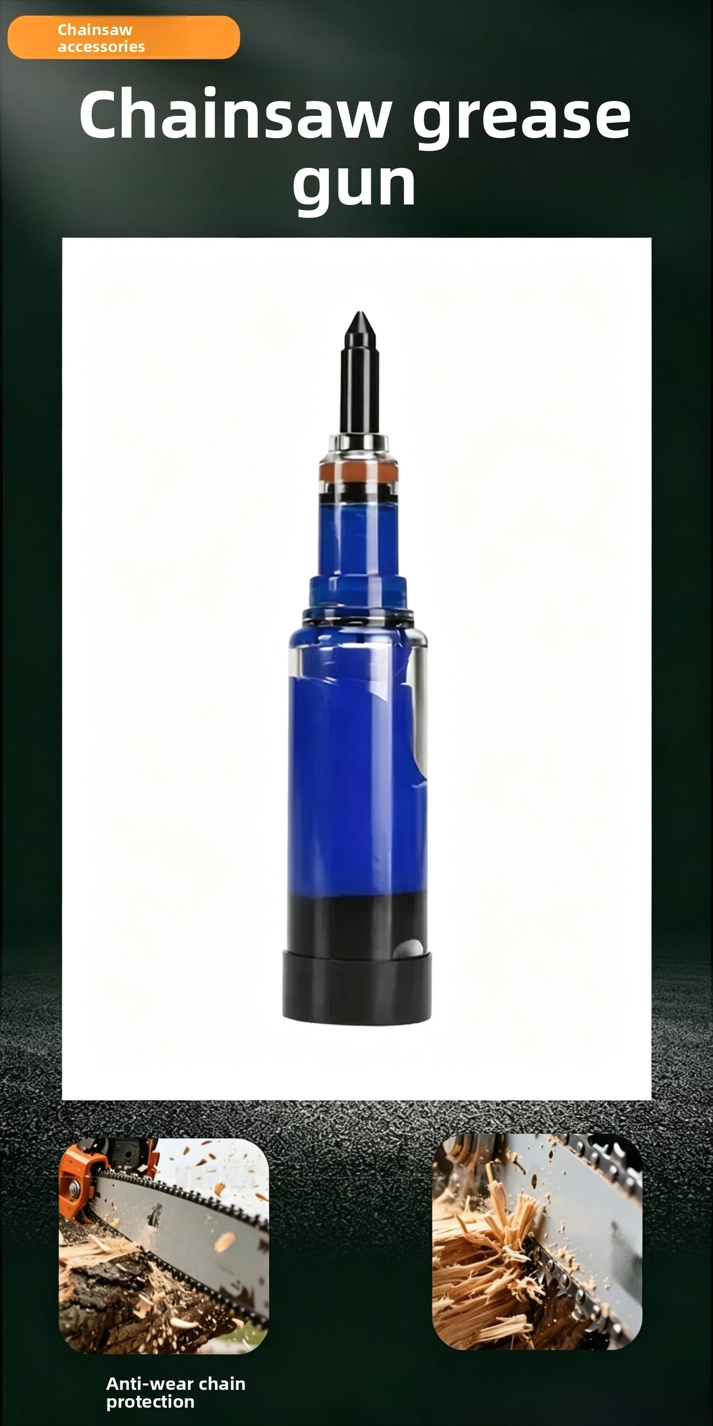 Hand Squeeze Chainsaw Grease Injector, Portable Manual Grease Gun for Guide Bar & Gear Maintenance