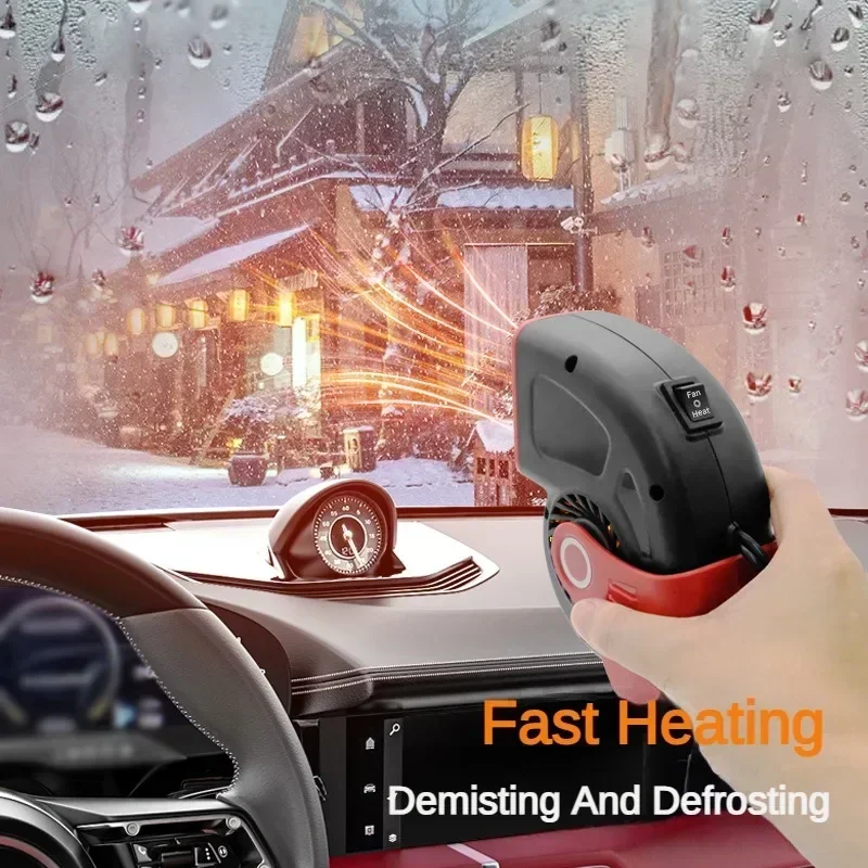 2in1 Car Heater Fan 200W 12V 24V Car Heater Electric Cooling Heating Fan Windshield Defroster Defogging Demister Anti-Fog Heater
