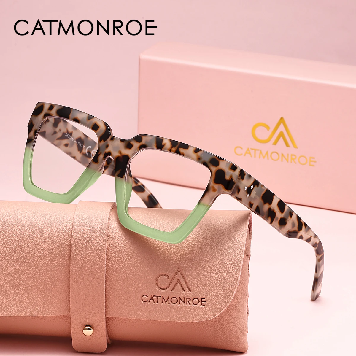 CATMONROE 1 PCS Fashion Large Frame Women Reading Glasses Comfort Square Frame Multi Degree Optional Glasses Apparel Accessories