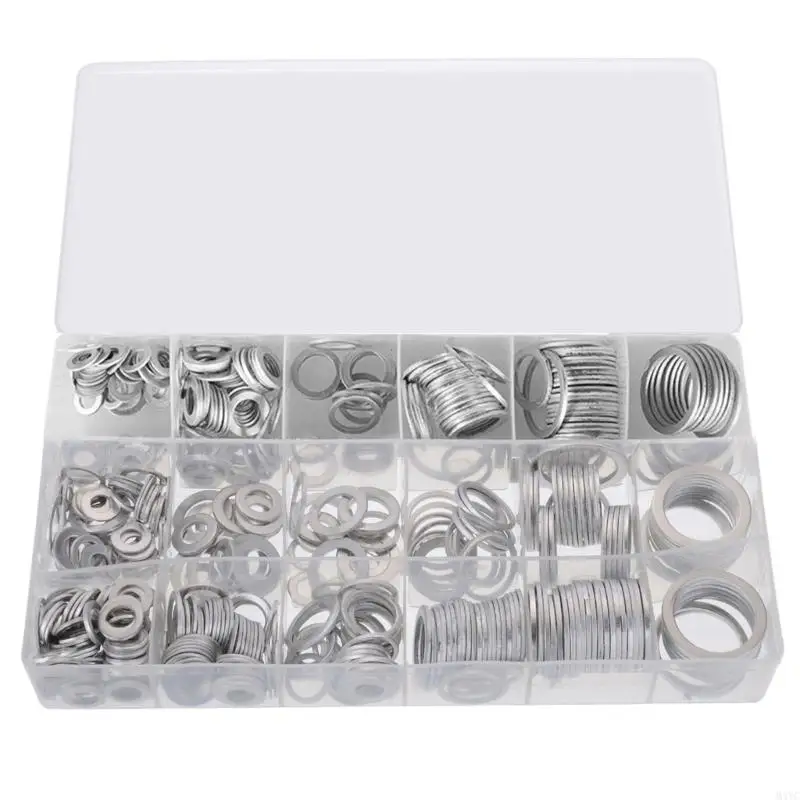 M4YC Aluminum Flat Washers Set Washers Hardware Assortment 450Pcs 18 Size M6 8 10 12 14 16 18 20 22 24