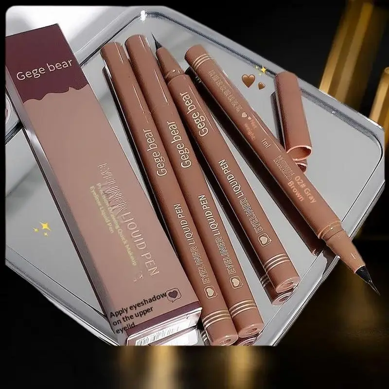 Crayon Eyeliner Liquide Gege Bear, Imperméable, Longue Durée, Crayon Eyeliner Silkworm, Anti-bavures, Séchage Rapide et Lisse, Maquillage des Yeux
