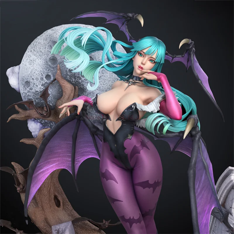 64cm Pvc Vampire Morrigan Aensland Gk Limited Statue Figure Aensland Figure Succubus Bishoujo Statue Decor Figurine Cute Toys