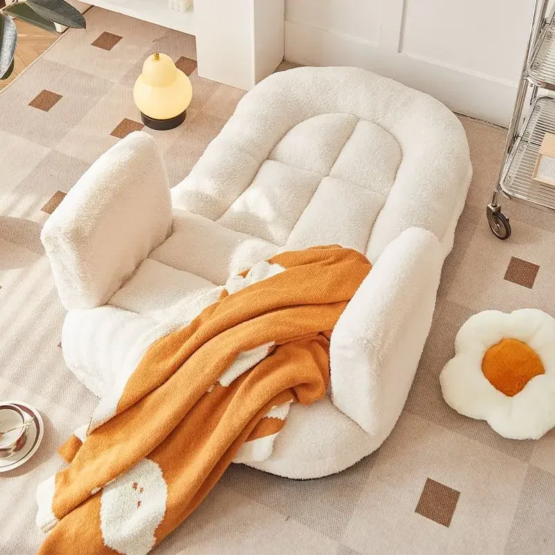 

Nordic Lazy Sofa Single Tatami Balcony Human Bay Window Kennel Bedroom Backrest Chair Floor Seat Casual Folding Sofas Furniture