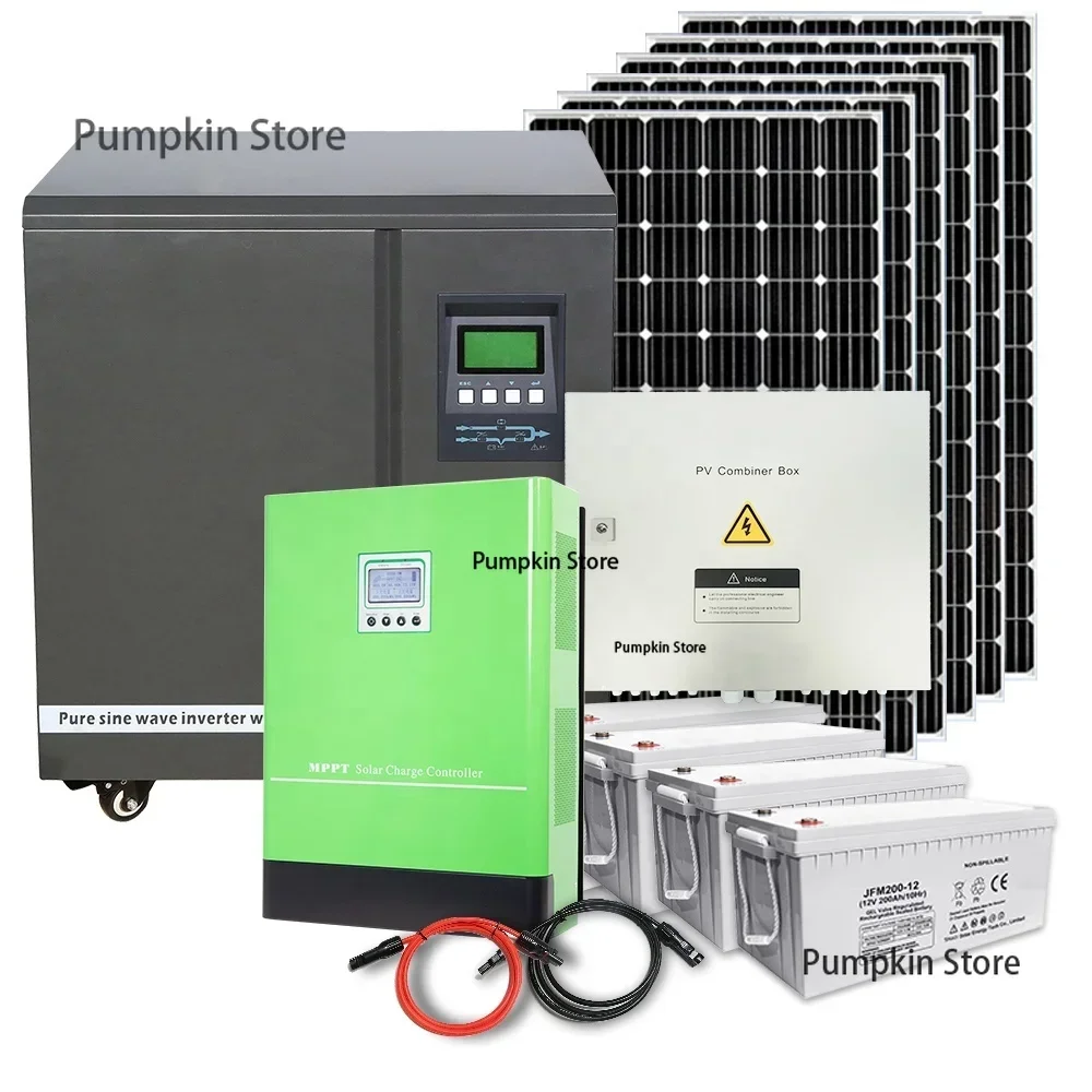 Complete set photovoltaic panel system smart 10kva off grid solar power system kit home 5kw 20kw 30kw 10kw solar energy systems