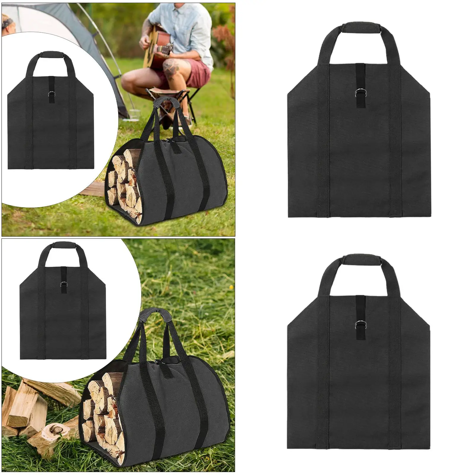 Firewood Carrier Bag Firewood Holder Padded Handles Carrying Bag Log Bag Tote Bag for Fishing Hiking Travel Picnic Home