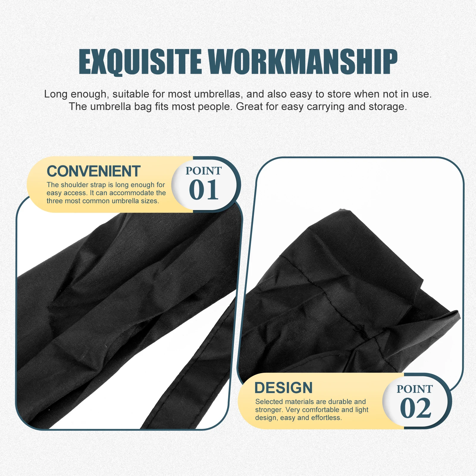 

2pcs Umbrella Storage Bag Waterproof Rain Cover for Car Outdoor Carry Long Sleeve Case Black Travel Pouch Durable Rainy Day