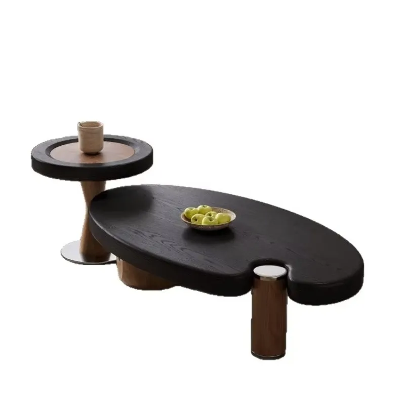 DSA medieval style coffee table living room wabi-sandy style retro high-end atmospheric oval coffee table