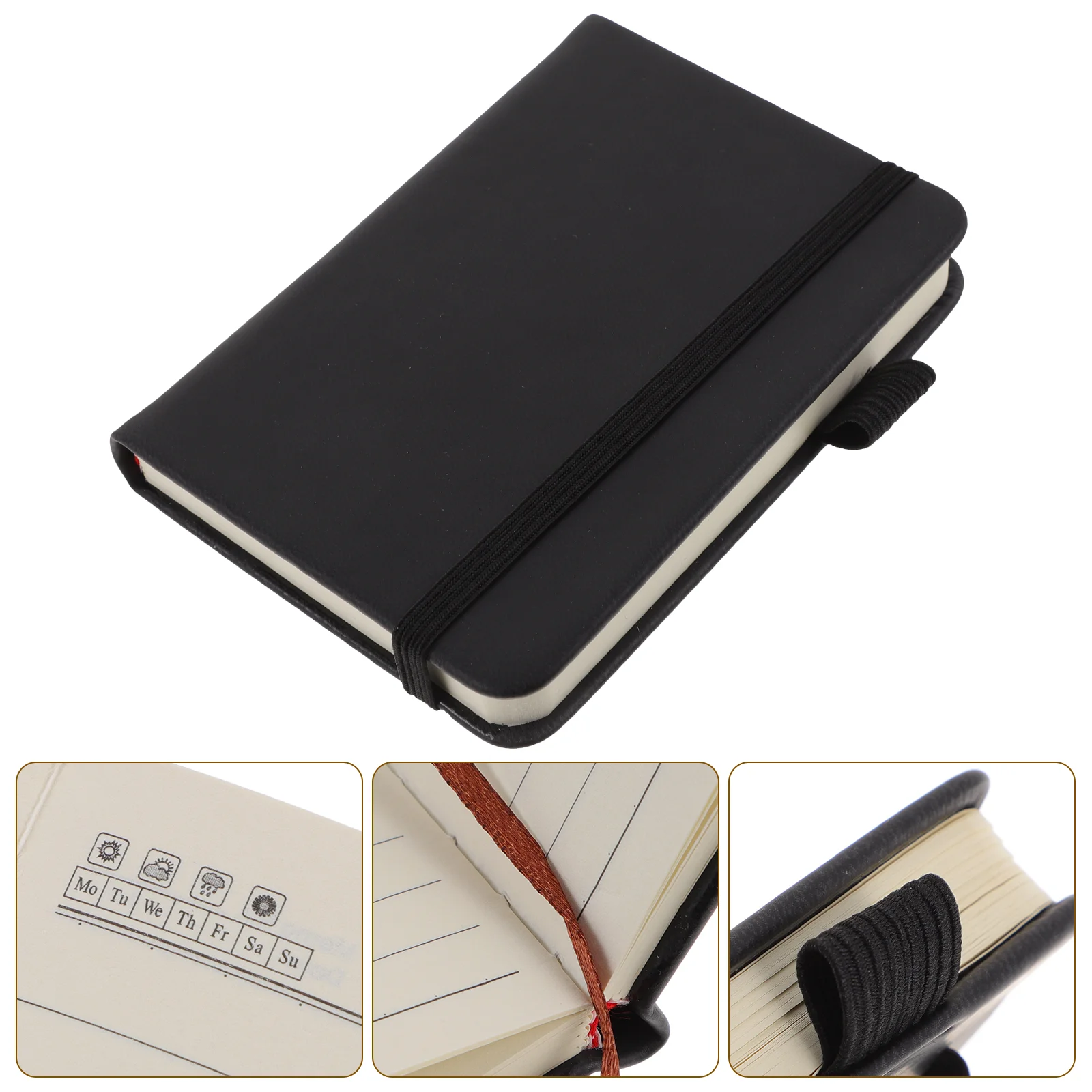 

Unlined Notebook Journal Notebooks Professional Mini Pad Black Pu Small