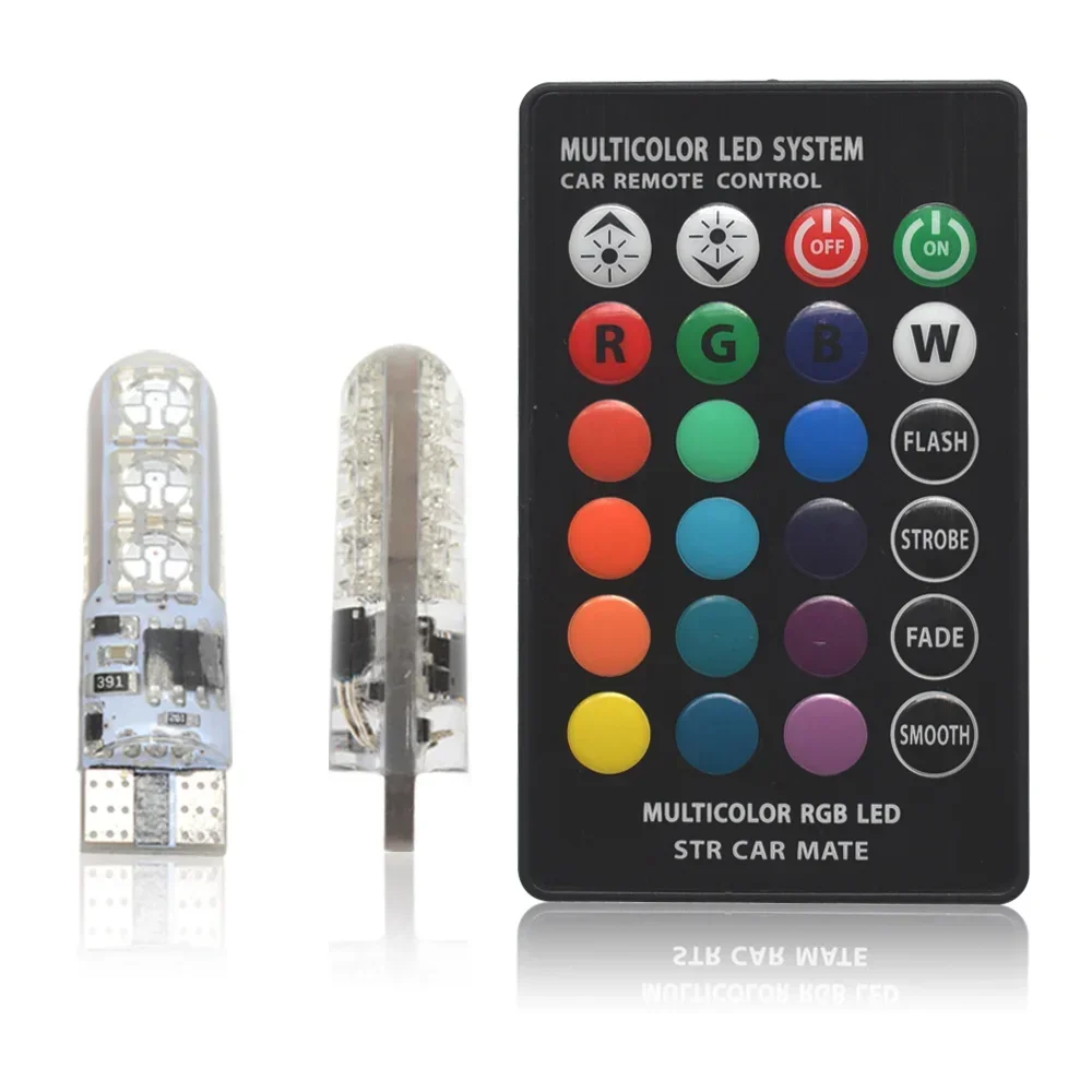 T10 W5W RGBW 6-SMD Remote LED Bulbs (2-Pack) image
