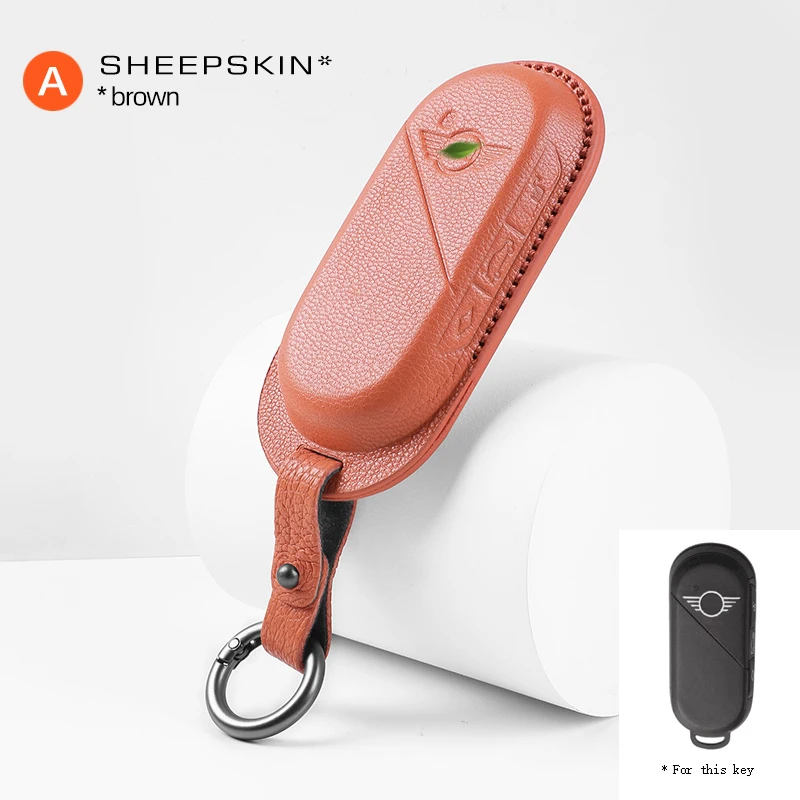 Goat Skin key case For car Cover Shell Fob For BMW MINI Cooper Countryman U25 J01 J05 F65 F66 2024 2025 Protection Keychain - view 6
