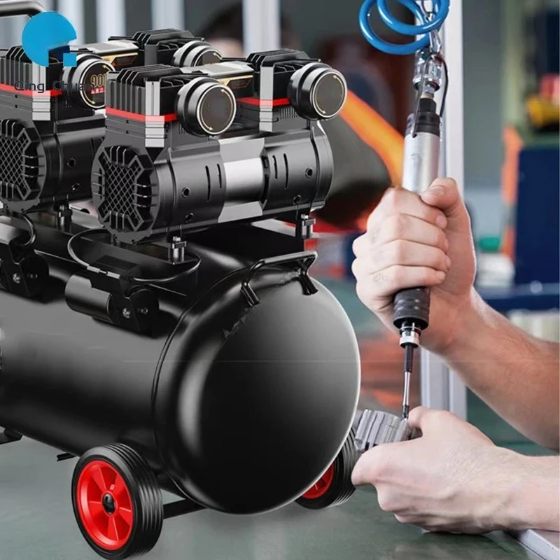 Air Compressor Small 220V 40L Industrial Grade Oil-free Silent Portable Woodworking Air Pump High-pressure Air Pump