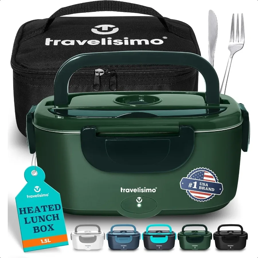 

Electric Lunch Box For Adults 80W Heated Lunch Box 1.5L Stainl Steel Portable Food Warmer for Car Truck Work 12 24 110V Loncher