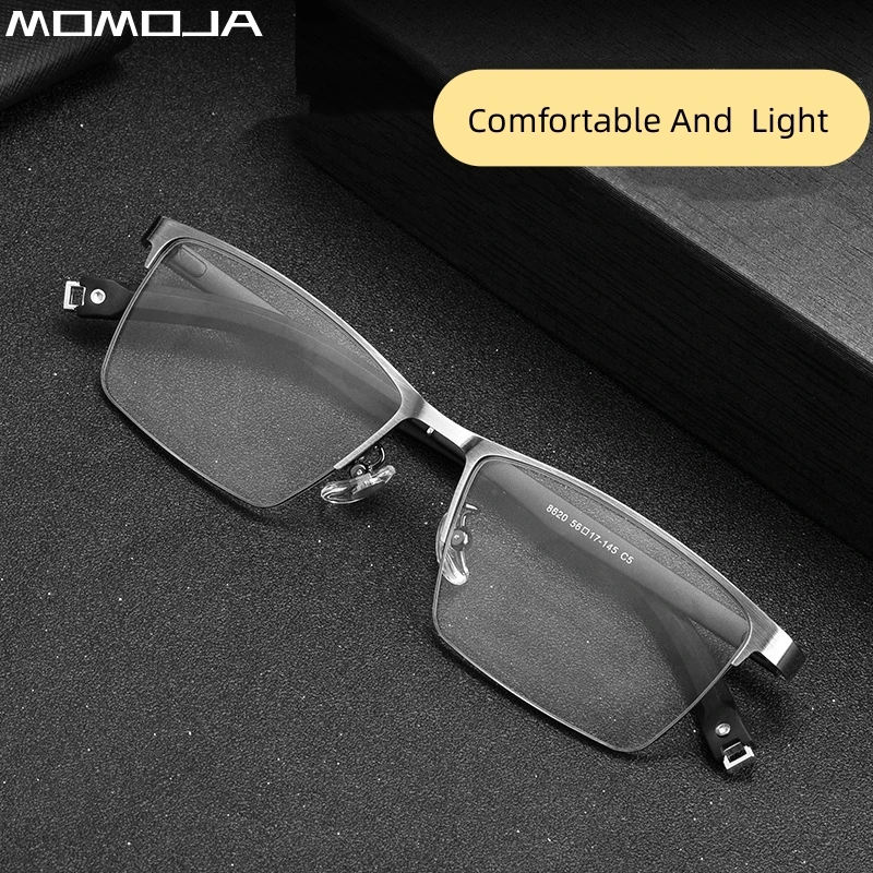 

MOMOJA New Fashion Eyewear Retro Ultra Light Square Alloy Myopia Eyeglasses Optical Prescription Glasses Frame For Men 8620ZM