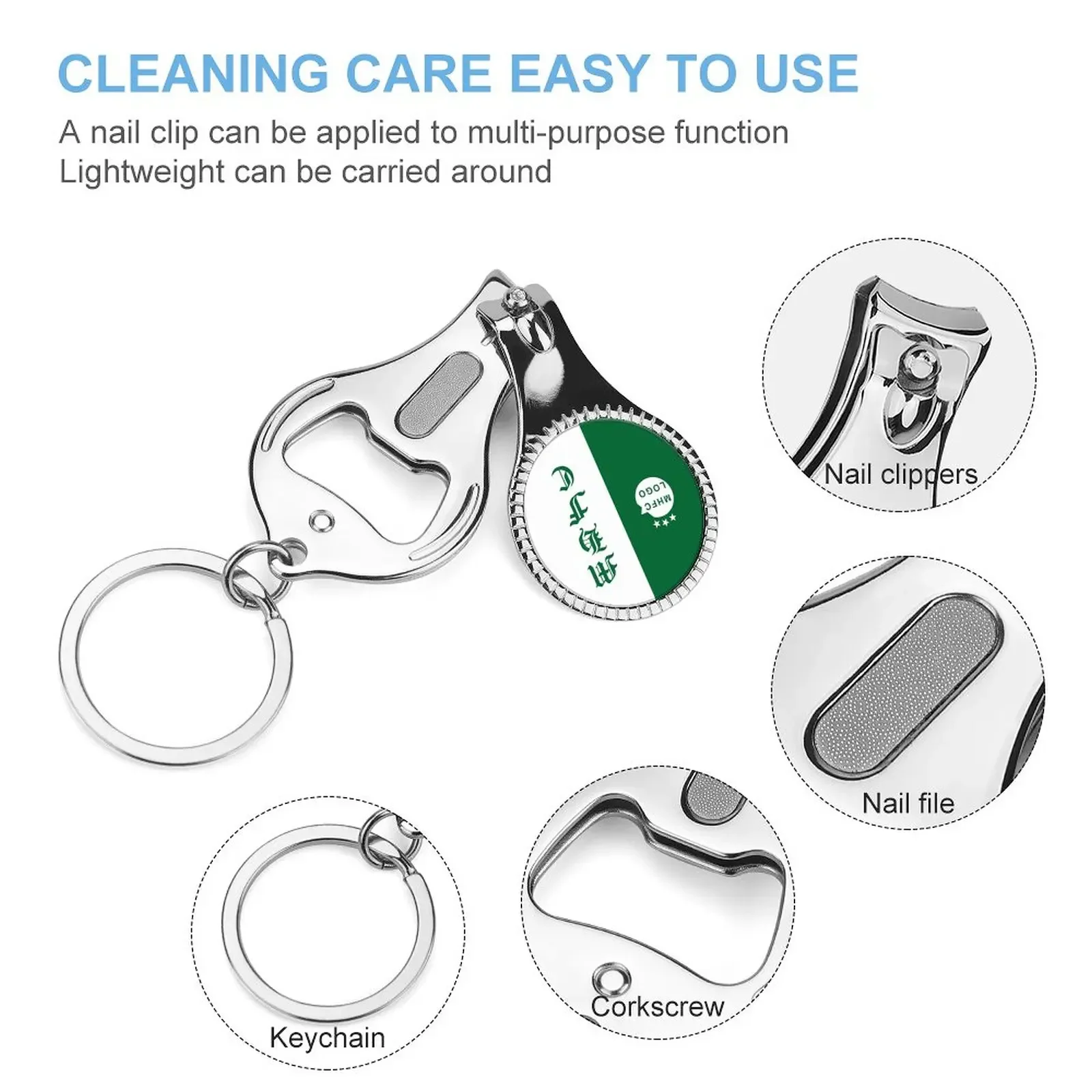 Israel Maccabi Haifa F.C MHFC Nail Clippers Detachable Design Nail Clippers Stainless Steel Manicure Tools