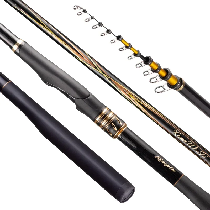 Telescopic Rock Fishing Rod 5m Carbon Fiber Rock Rod 500 UltraLight Distance Throwing Rod 0.0/0.5/1.0/1.25/1.75 Carp Fishing Rod