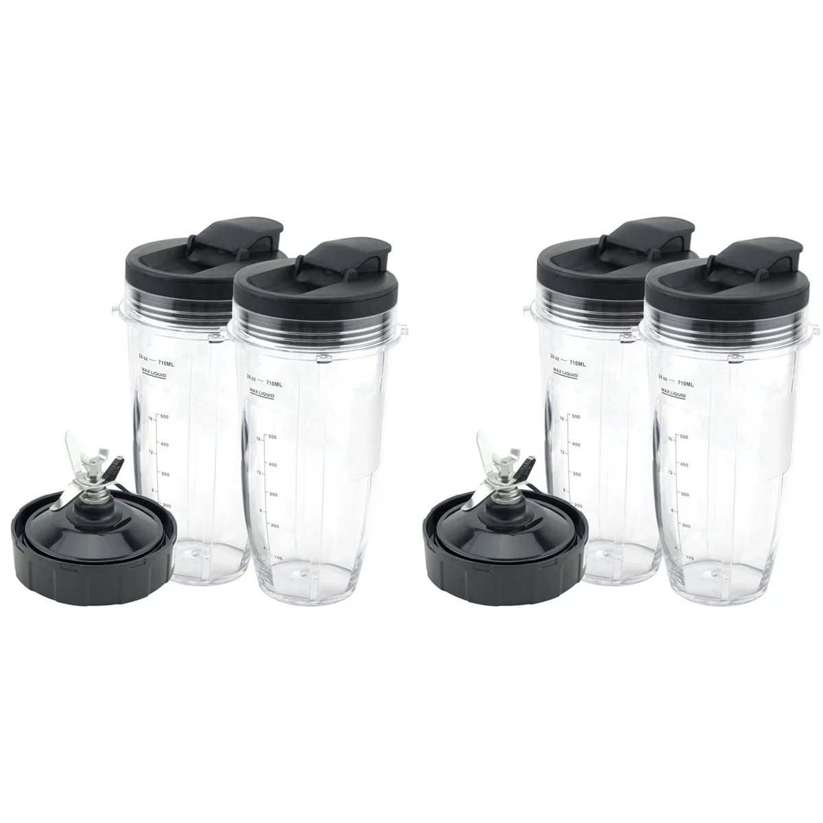 Blender for Ninja, 4 24Oz Cups with To-Go Lids, 7 Fins Extractor Blade, for Auto IQ