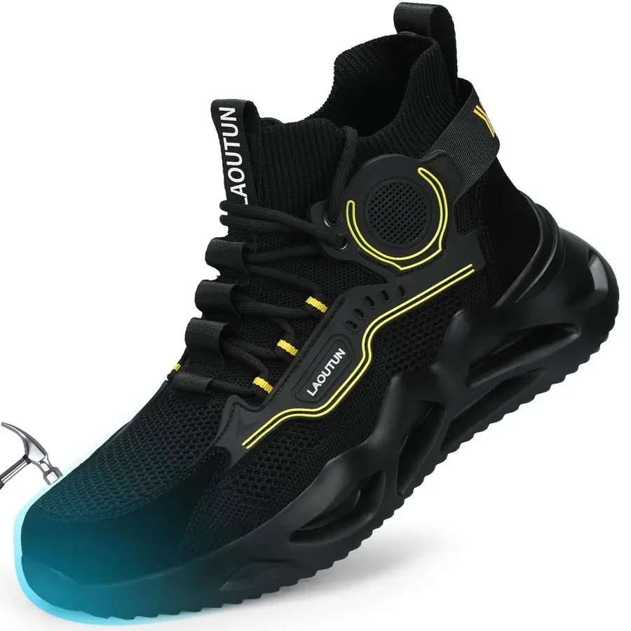 

Steel Toe Shoes for Men Women Work Shoes Safety Sneakers Shoes Comfortable Lightweight Puncture Proof Slip on Indestructible Wor