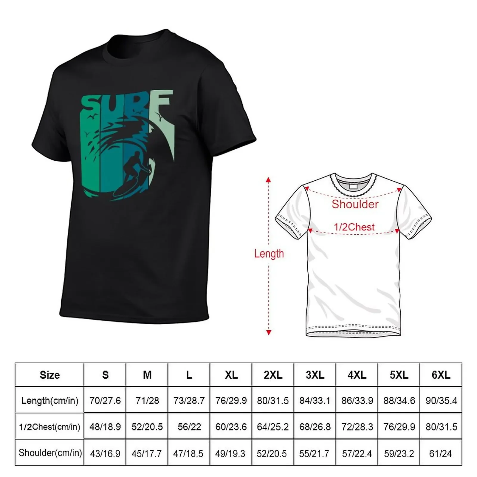 Vintage Style Surfer Shirt T-Shirt plus size clothes cute clothes workout shirts for men