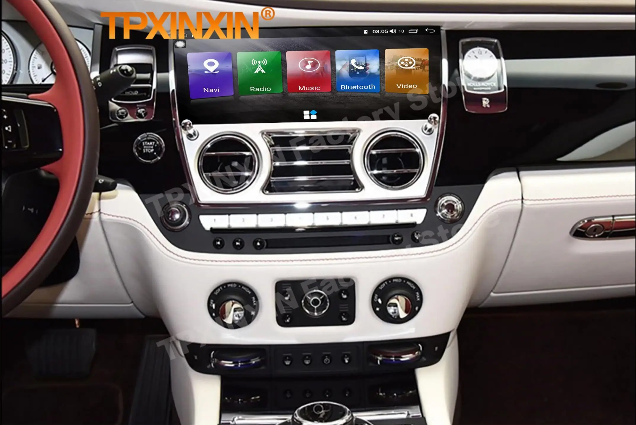 8+256G Android 12 Carplay Radio Coche With Bluetooth For Rolls Royce Ghost Phantom GPS Autoradio Automotive Multimedia Head Unit